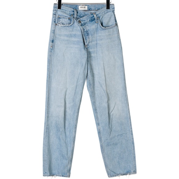 AGOLDE Straight Leg Jeans, Size 24, XS, Light Wash with High-Rise - Picture 1 of 2